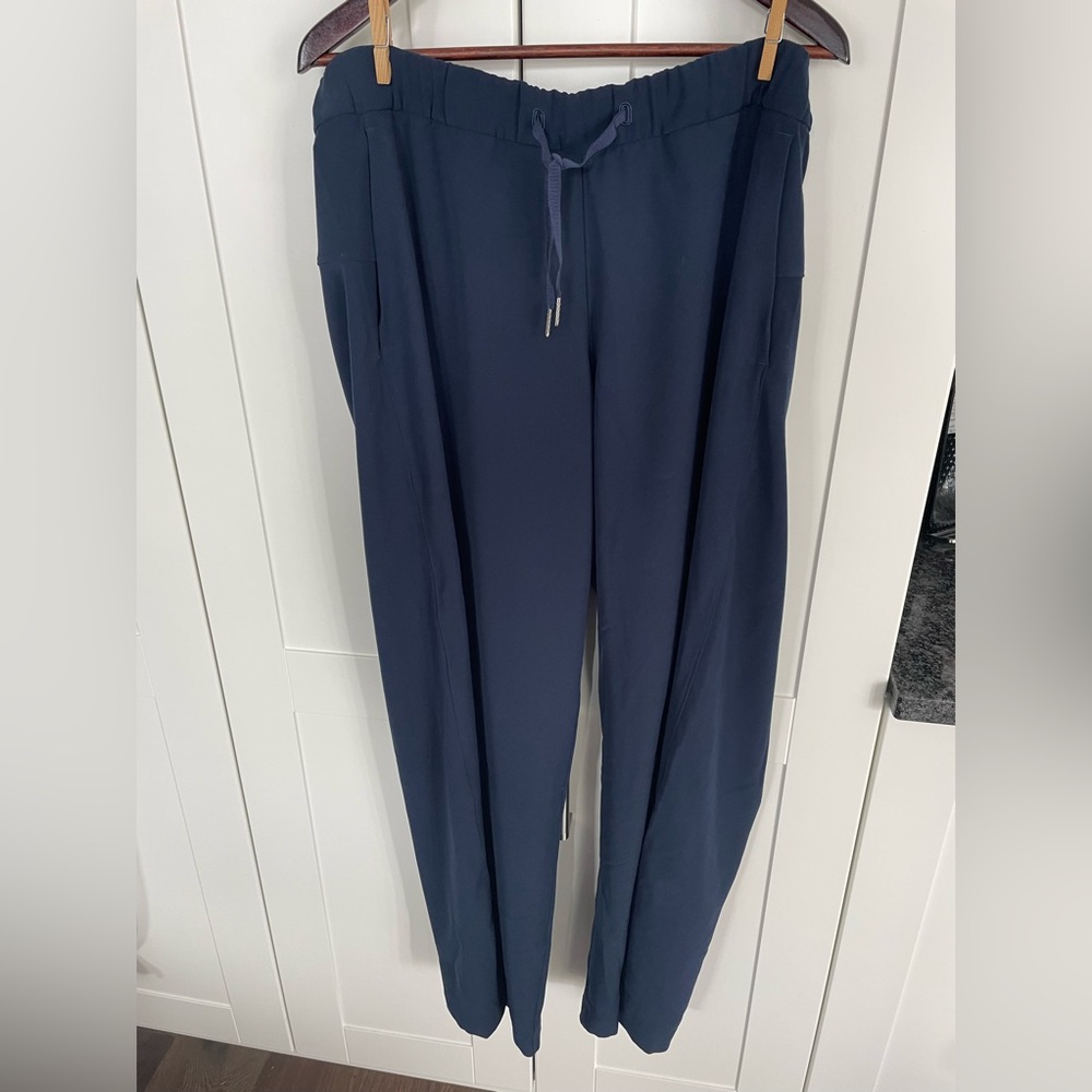 Lululemon “One the fly” wide keg pants.